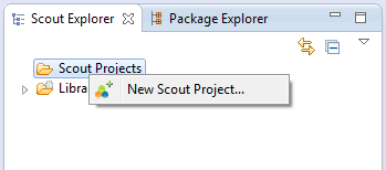 The context menu to create a new Scout Project