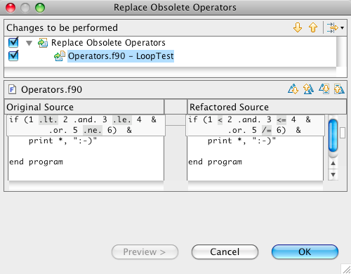 Example of the Replace Obsolete Operators refactoring