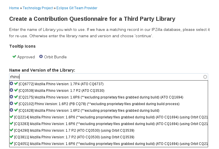 Project Management Infrastructure/Creating A Contribution Questionnaire