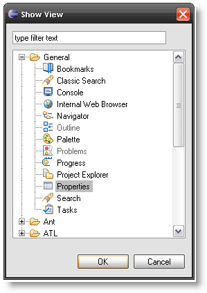 Opening the Properties View
