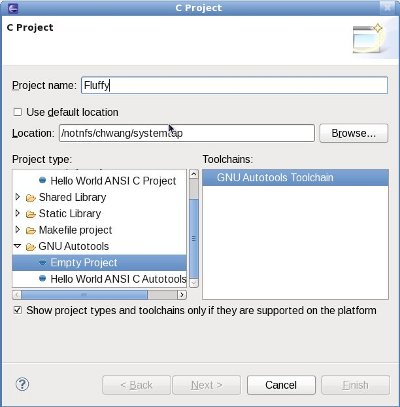 Importing SystemTap using Eclipse