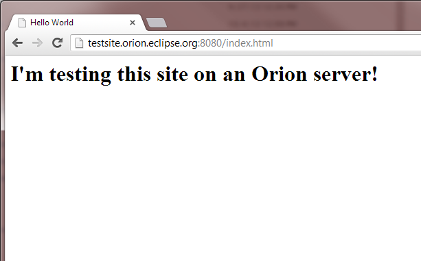 Site on Orion server screenshot