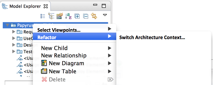 The context menu for Switch Architecture Context action.png