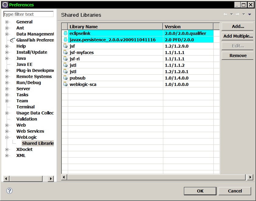 Weblogic shared libraries in eclipse preferences.jpg