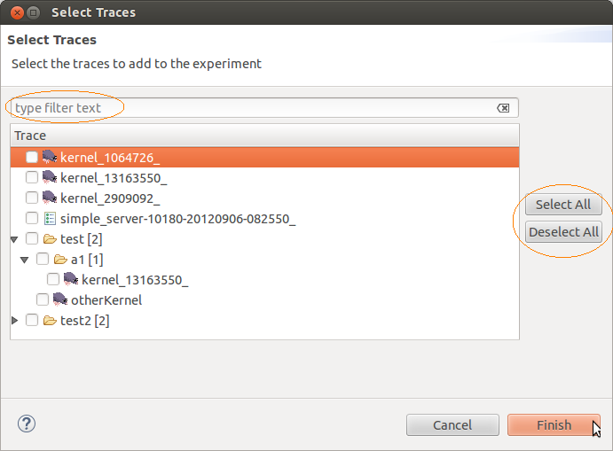 Trace Selection Wizard