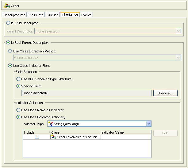 Inheritance Tab, Configuring Inheritance for a Root Descriptor