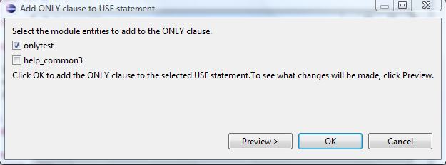 Add ONLY to USE dialog