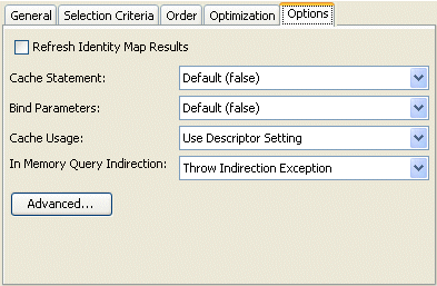 Named Queries, Options Tab