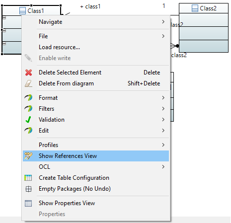 The context menu "Show References View"