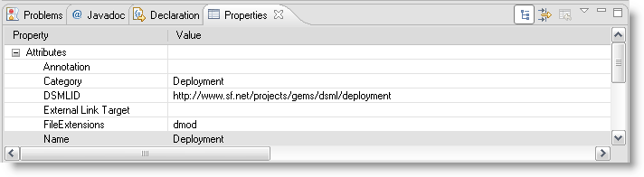 Opening the Properties View