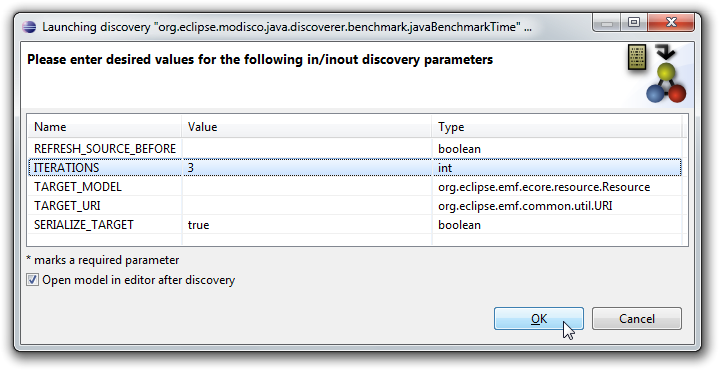 MoDisco Launching discovery org.eclipse.modisco.java.discoverer.benchmark.javaBenchmarkTime.png