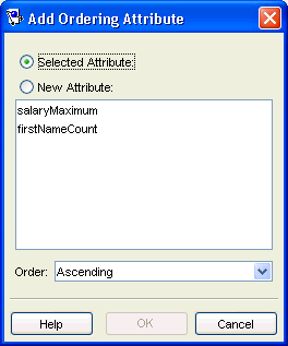 Add Ordering Attribute Dialog Box