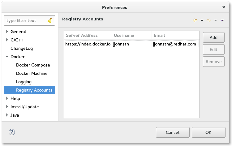 LinuxToolsDockerRegistryAccountPreferences.png