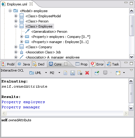 UML in the OCL Console