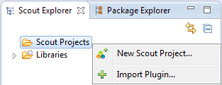 The context menu to create a new Scout Project