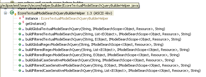 Ecore Textual Model Search Query Builder Helper