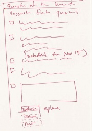 Suggest view: Endorse potential questions or suggest a new one