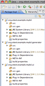 Projects with src and src-gen folders