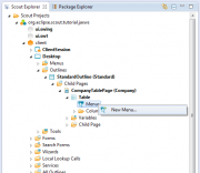Create menu on CompanyTablePage
