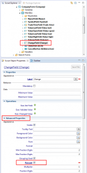 Set percent mode for the ChangeField
