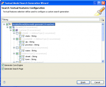 EMF Search Textual Core and UI Code Generation Wizard