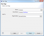 Give Page a name and link it with StandardOutline