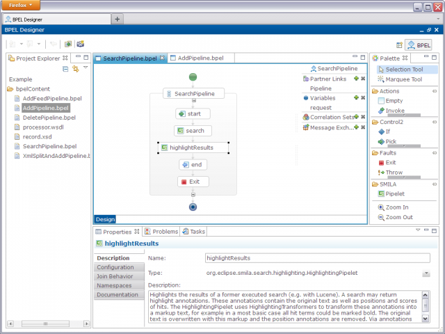 BPEL Designer in RAP screenshot