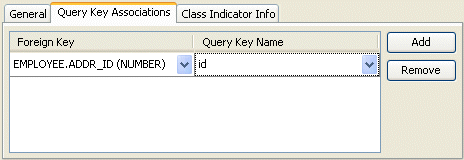 Query Key Associations Tab