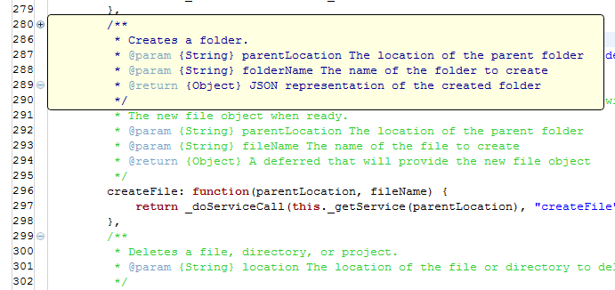 Peek folding annotation contents