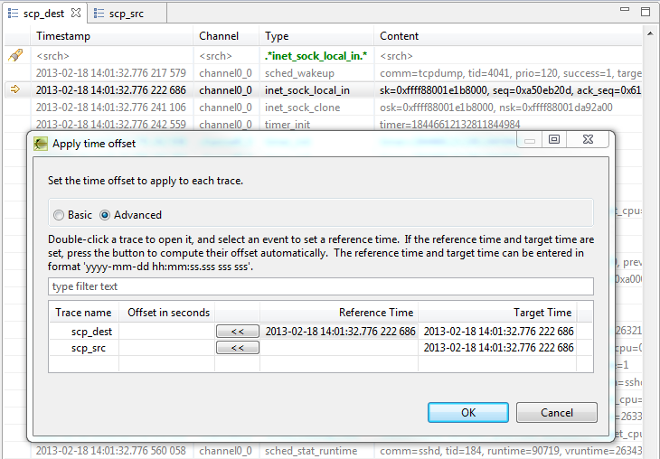 Apply Time Offset dialog - Set Reference Time
