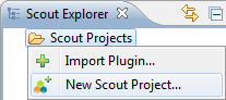 The context menu to create a new Scout Project