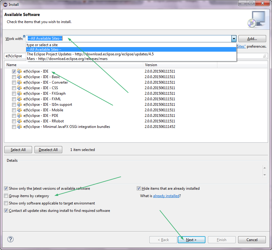 install javafx eclipse