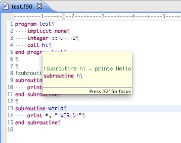 Fortran Hover Tips