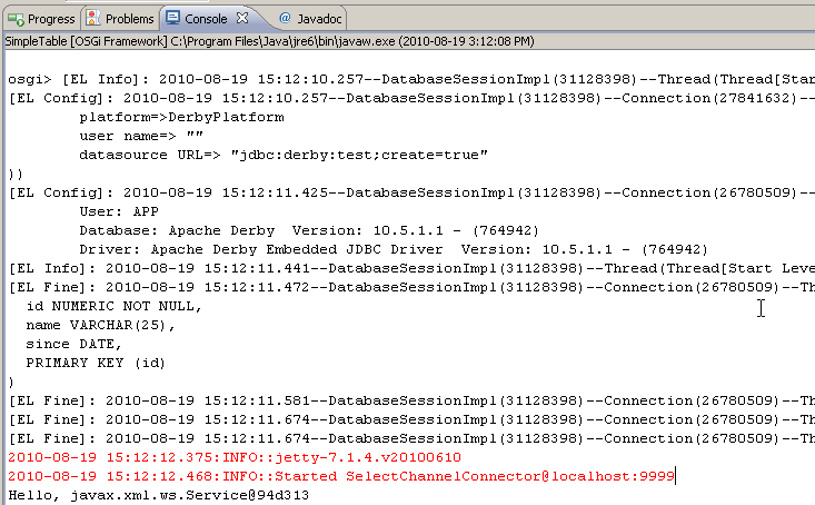 EclipseLink DBWS with OSGi SimpleTable with Jetty running.png