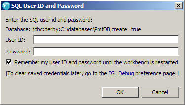 The ID and password window