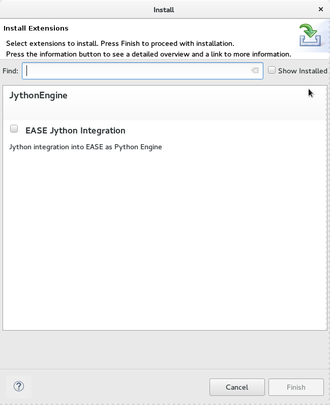 A picture showing the installer for the EASE Jython tools