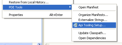 Context menu item to start the tooling setup wizard