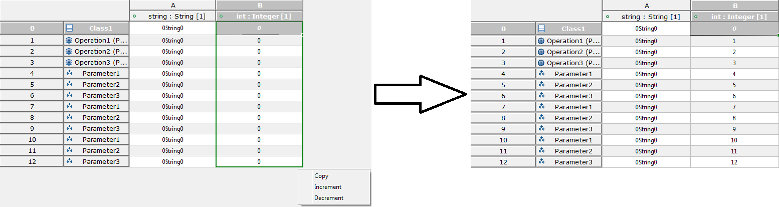 Fill Increment Number when one selected cell