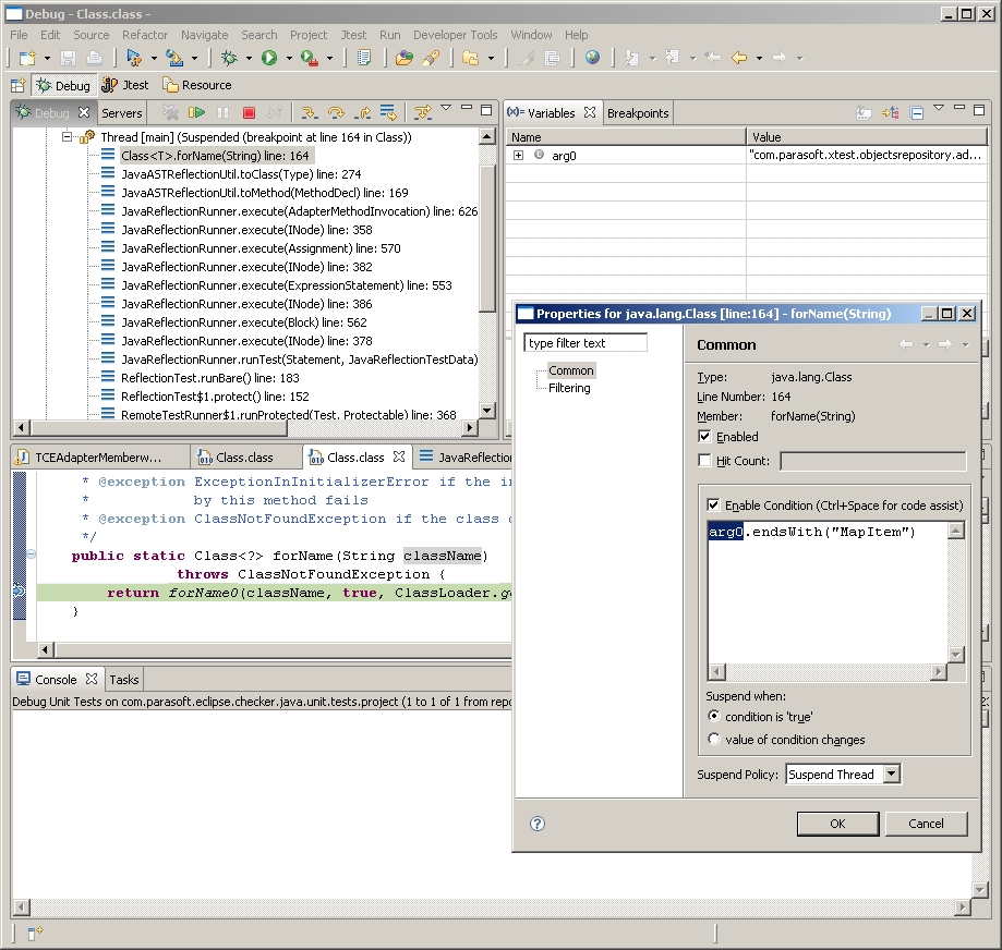 Conditional breakpoint in java.lang.Class.PNG