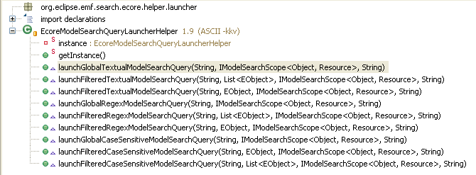 Ecore Textual Model Search Query Launcher Helper