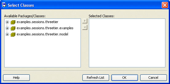 Select Classes Dialog Box