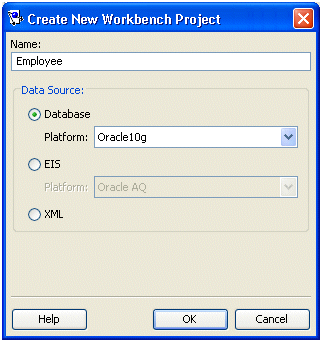 Create New Workbench Project Dialog Box