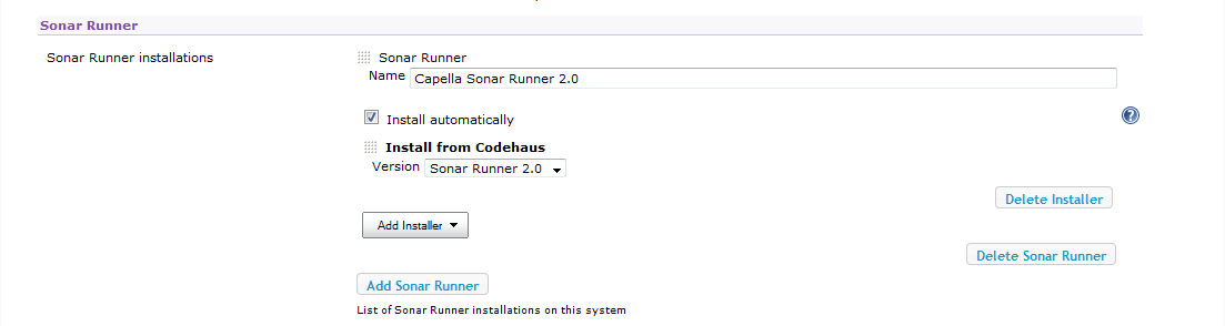 SonarRunner configuration