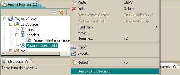 The Deploy EGL Descriptor option