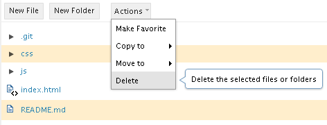 Delete file option