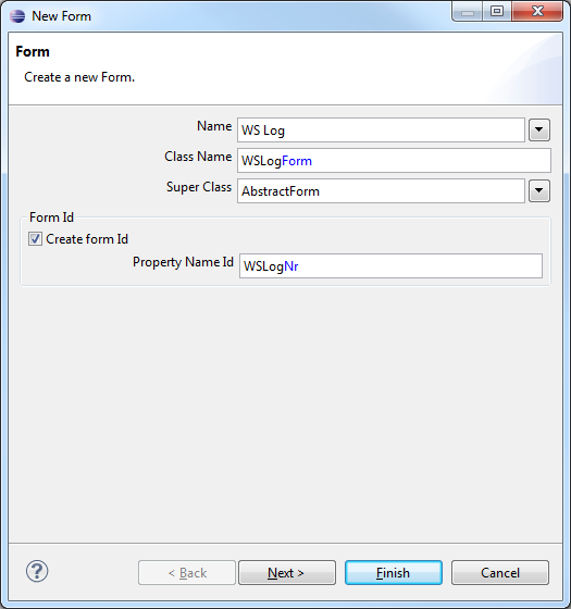Scout/Tutorial/3.8/webservices/Create WsLogForm - Eclipsepedia