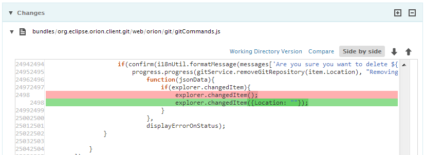 Git commit diff