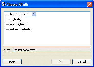 Choose XPath Dialog Box