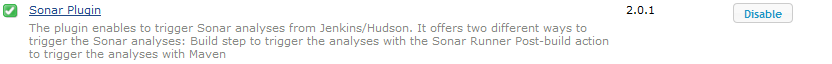 SonarQube plugin Hudson