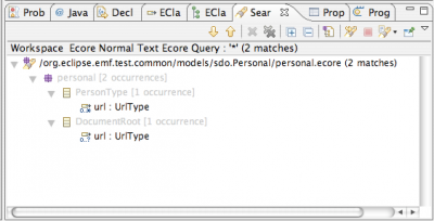 Ecore EReferences query results
